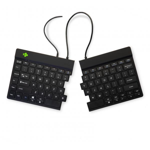 R-Go Tools Tastiera ergonomica R-Go Split Break v2 con software Break, tastiera split, QWERTY [US], con cavo, nero (BREAK ERGONOMIC KEYBOARD QWERTY - US BLACK WIRED) - Versione Tedesca