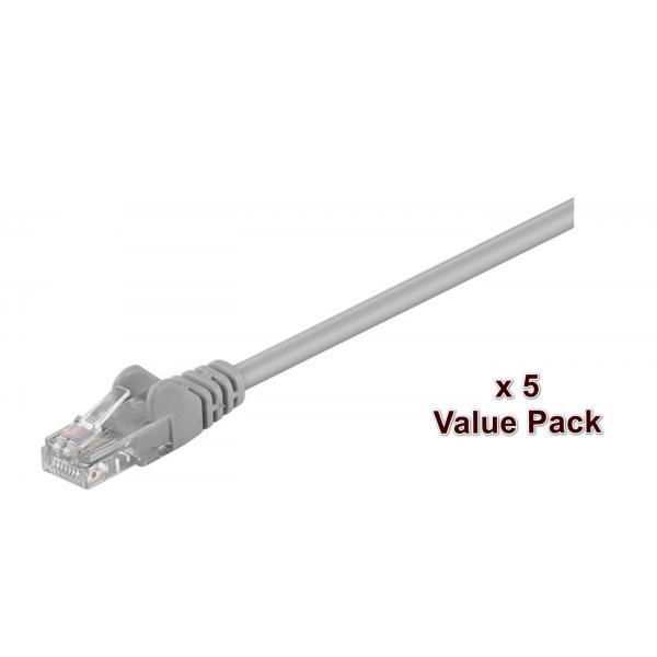 Microconnect V-UTP515VP cavo di rete Grigio 15 m Cat5e U/UTP [UTP] (U/UTP CAT5e 15M Grey 5 Pack - 1 pcs. = 5 pcs. in one box - PVC, 4x2xAWG 26 CCA - Warranty: 300M)