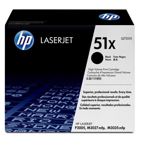 HP Cartuccia Toner originale nero ad alta capacità LaserJet 51X (Toner Black High Capacity - Pages 13.000 - Warranty: 12M)