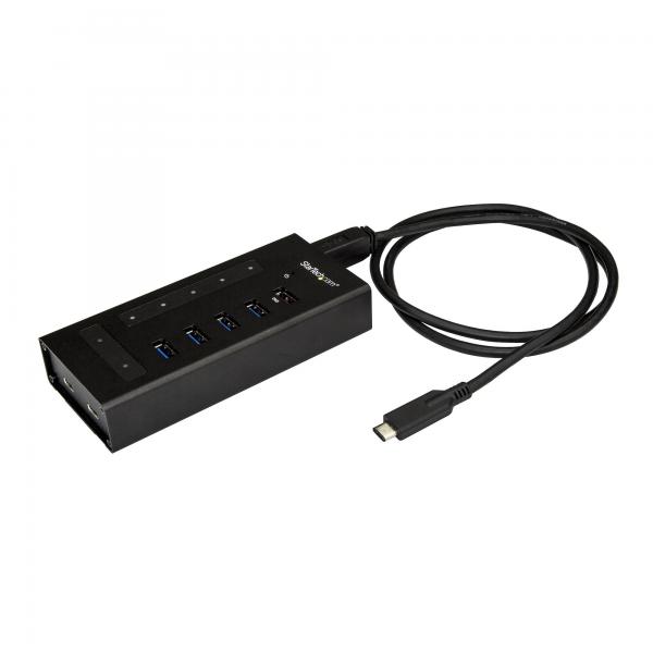StarTech.com Hub USB C a 7 porte - USB Type-C a 2x USB-C/5x USB-A - Hub USB 3.0 in metallo industriale - SuperSpeed USB 3.2 Gen 1 [5Gbps] - Autoalimentato - Ricarica veloce BC 1.2 - Montabile (7 PORT