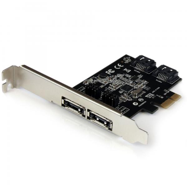 StarTech.com Scheda controller PCI Express SATA 6 Gbps eSATA 2 porte - Scheda PCIe SATA III a due porte - 2 int/2 est (2X ESATA + 2X SATA III 6 GBPS P - PCI EXPRESS CONTROLLER CARD)