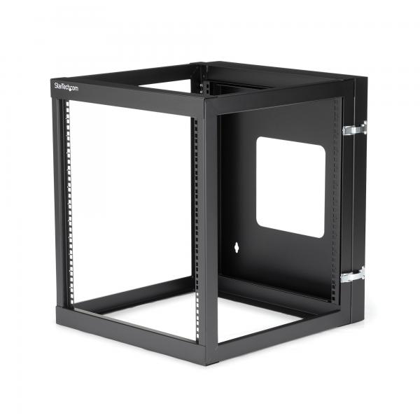 StarTech.com Armadio di Rete 19 12U a Parete, Server Rack a Telaio Aperto con Cerniere per Apertura Posteriore, 4 Montanti e Profondità di Montaggio di 50cm (12U HINGED OPEN FRAME WALL MOUNT EQU)