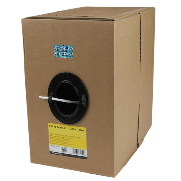 StarTech.com Matassa di cavi LAN Cat5e solidi UTP da 305 m - Bobina di rete ethernet RJ45 - Cavo Ethernet Sfuso Cetificato CMR - Bianco - Conforme TAA (3048M CAT5E RISER CABLE - WHIT - CMR-RATED ETHE