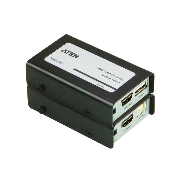ATEN VE803 moltiplicatore AV Trasmettitore e ricevitore AV Nero, Grigio (ATEN VE803 HDMI USB Extender - Video/audio/USB extender - up to 60 m - for ATEN VP2730)