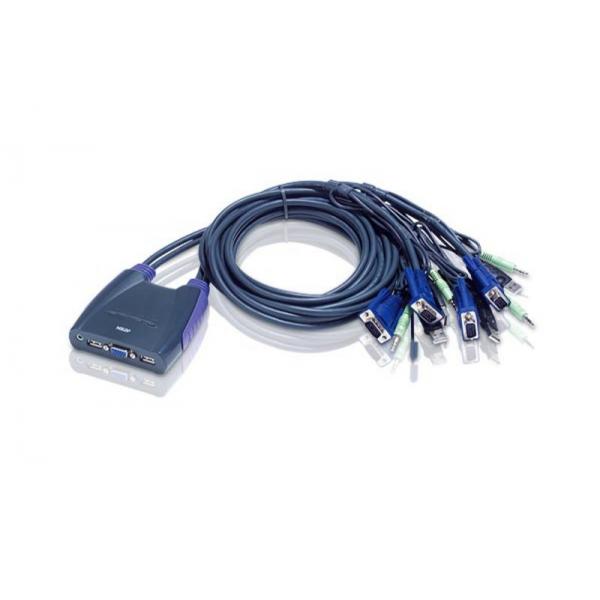 ATEN Switch KVM USB VGA/Audio cablato 4-porte [0,9 m, 1,2 m] (ATEN Petite CS64US - KVM / audio / USB)