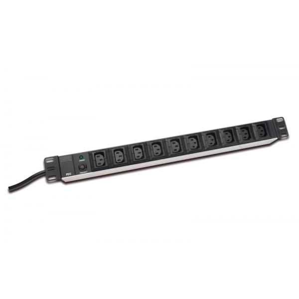 Digitus 10-Outlet Strip 10 presa[e] AC 250 V Nero 2 m (DIGITUS ALU IEC C13 OULET STRIP - 10 OUTLETS)