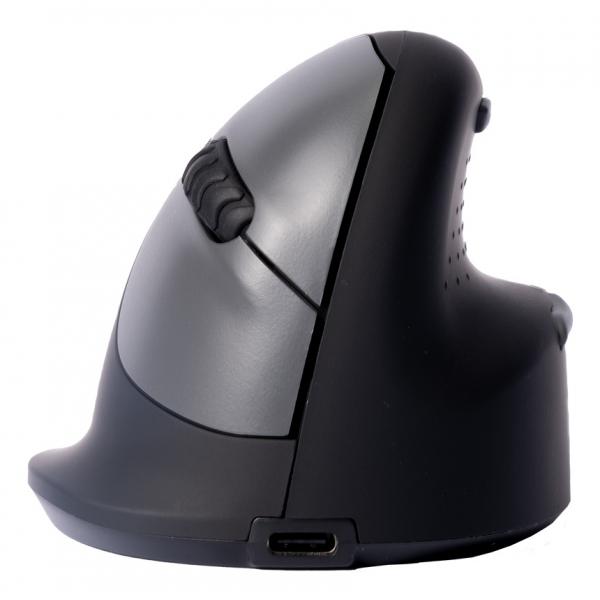 R-Go Tools Mouse ergonomico R-Go HE Break con software di pausa, medio [lunghezza 165 mm = 185 mm], destrorso, bluetooth, nero (ERGONOMIC MOUSE MEDIUM - HAND165-185MM RIGHT-HANDED WRLS)