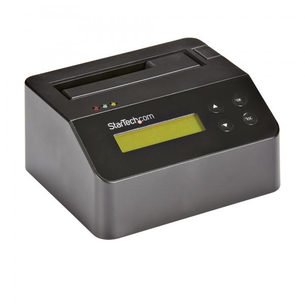 StarTech.com Docking Station per Hard Disk a Singolo Slot - Dock USB 3.0 Standalone con funzione Eraser e Sanificazione per HDD/SSD SATA II, 9 Modalità di Cancellazione - Display LCD, Porta Stampante