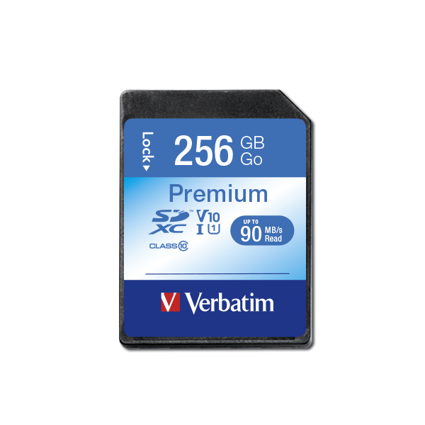 Verbatim Premium 256 GB SDXC UHS-I Classe 10 (Verbatim Premium SDXC C10/U1 256GB)