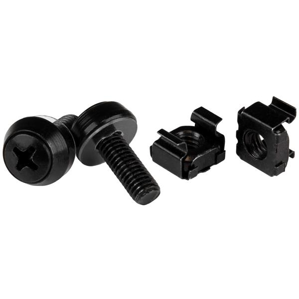 StarTech.com Confezione da 100 viti di fissaggio e dadi ingabbiati per armadi server rack - M6 x 12mm (M6 MOUNTING SCREWS BLACK 12MM - 100 PC SERVER RACK M6 CAGE NUTS)