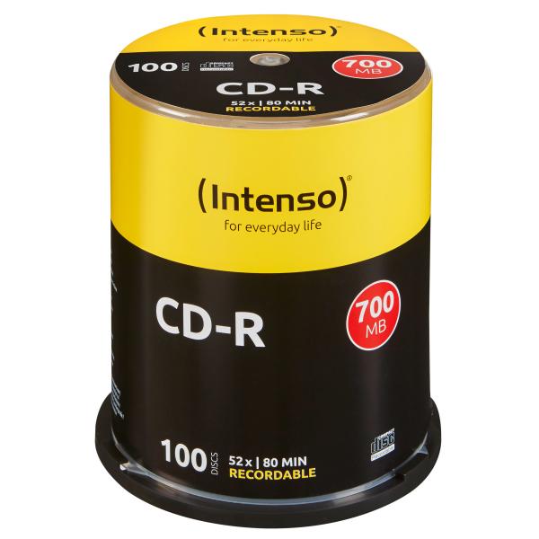Intenso CD-R 700MB 52x 100 pz (CD-R Intenso 700100pcs Cak - CD-R 700MB, CD-R, 700 MB, 100 - pc[s], 120 mm, 80 min, 52x - Warranty: 12M)