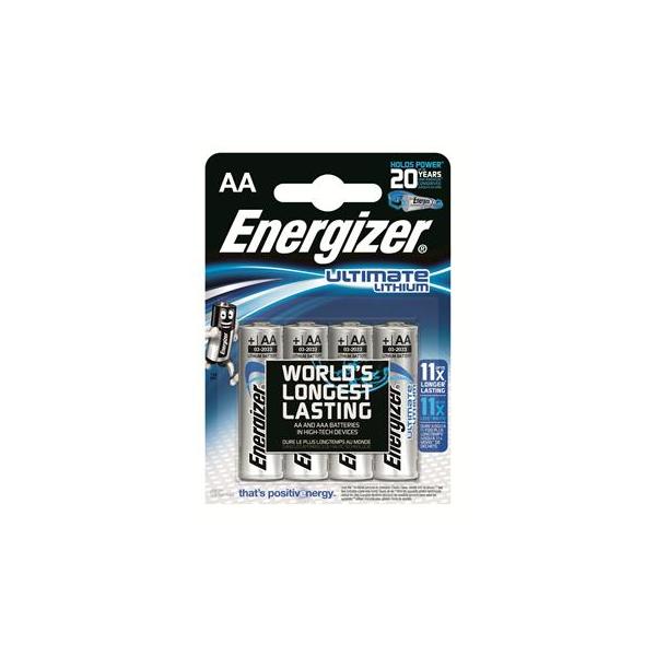 Energizer 7638900262643 batteria per uso domestico Batteria monouso Stilo AA Litio (Lithium AA - LR6 Ultimate 4-pa - 7638900262643, Single-use - battery, AA, Lithium, 1.5 V, 4 pc[s], Blister - Warran