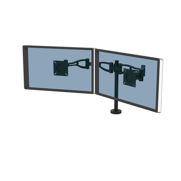 Fellowes Vista 8041701 Supporti a parete per TV 66 cm [26] Scrivania Nero (Dual Monitor Arm)