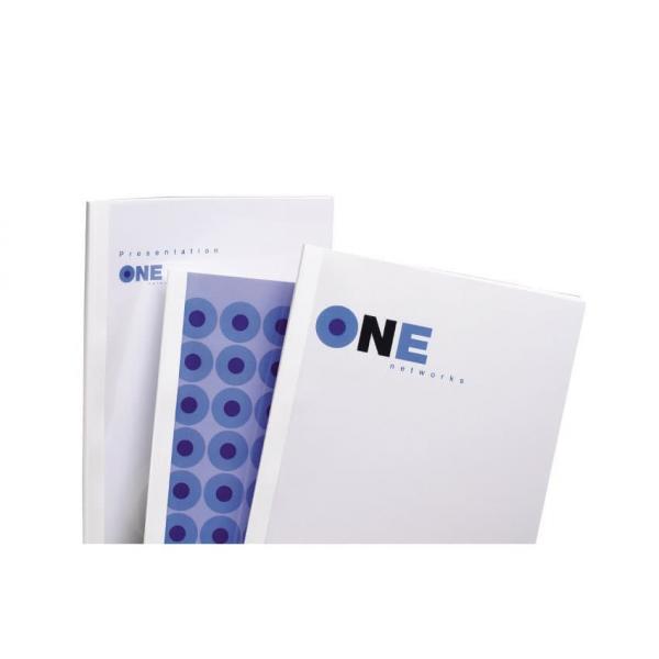 GBC Copertine per rilegatura termica Standard 6 mm bianche [100] (GBC IB370045 A4 Clear White Gloss Thermal Binding Cover 6mm Pack of 100)