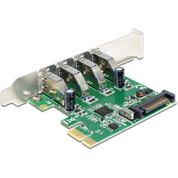 DeLOCK 89360 scheda di interfaccia e adattatore Interno USB 3.2 Gen 1 [3.1 Gen 1] (DeLock PCI Express Card > 4 x USB 3.0)