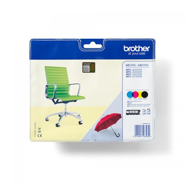 Brother LC-229XLVALBP cartuccia d'inchiostro 4 pz Originale Nero, Ciano, Magenta, Giallo (Brother LC-229XL Value-Pack - 4 pakk)