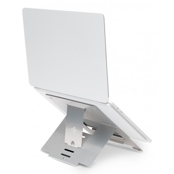 R-Go Tools Supporto per laptop R-Go Riser Flexible, supporto per laptop pieghevole e regolabile, in alluminio Hylite, argento (RISER FLEXIBLE LAPTOP STAND - ADJUSTABLE SILVER)