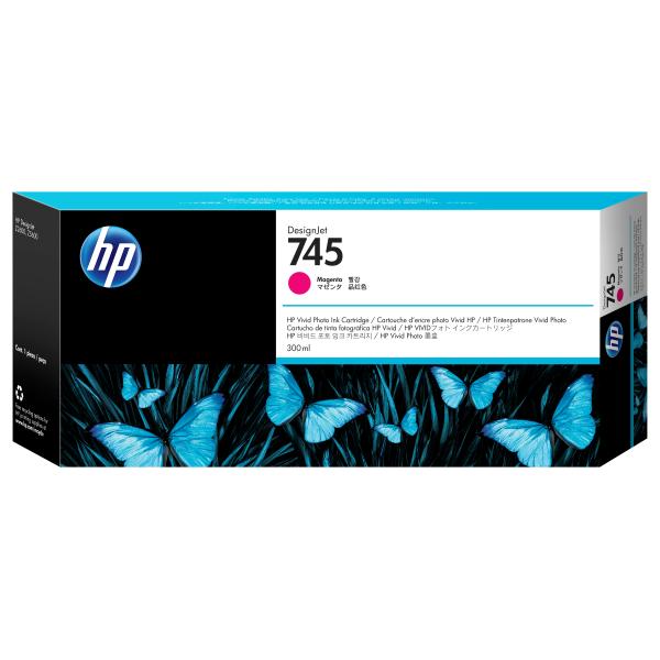 HP Cartuccia Inchiostro Magenta DesignJet 745, 300 ml (HP 745 300-ML MAGENTA INK CARTRIDGE)
