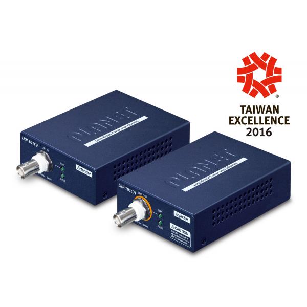 PLANET LRP-101C-KIT moltiplicatore di rete Ricevitore e trasmettitore di rete Blu 10, 100 Mbit/s (1-PORT LONG REACH POE OVER - Coax Ext Kit LRP-101CH+CE - -20 to 70 Degree C, up to 1KM - Warranty: 36