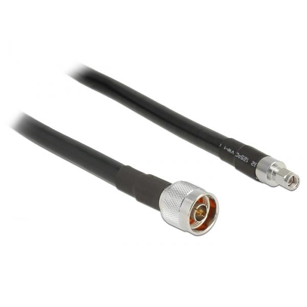 DeLOCK 1m, N/RP-SMA cavo coassiale CFD400, LLC400 Nero (Delock CFD400 LLC400 low loss - antenn)