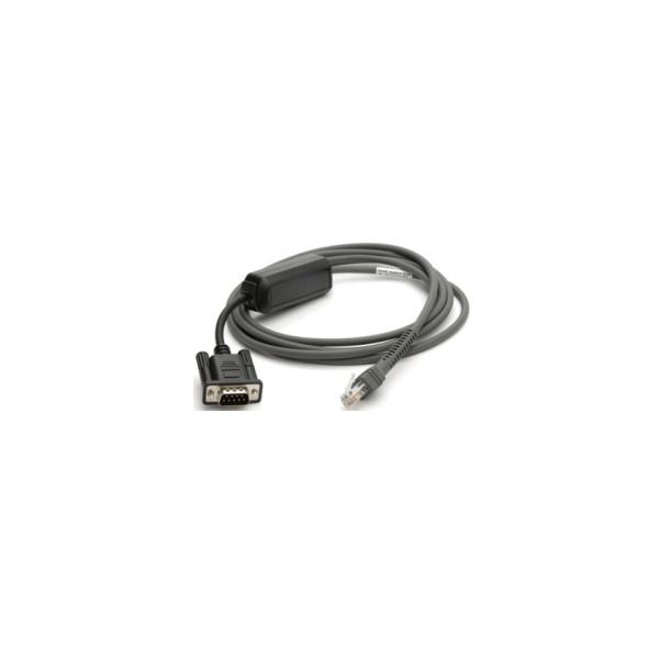 Zebra CBA-R10-S07ZBR cavo seriale Nero 2,13 m DB9 RJ-45 (CBL RS232 7FT/2M ST NIX BEETLE - DIRECT PWR W/TTL CUR LIMIT PROT)