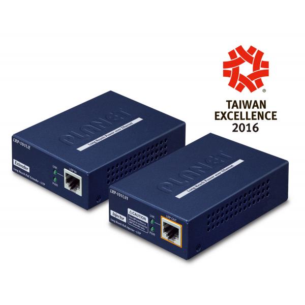 PLANET LRP-101U-KIT moltiplicatore di rete Ricevitore e trasmettitore di rete Blu 10, 100 Mbit/s (1-Port Long Reach POE over - UTP Ext Kit LRP-101UH/101UE - -20 to 70 Degree C, up to 500 meter - Warr