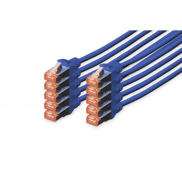 Digitus Cavo patch CAT 6 S/FTP (CAT 6 S-FTP PATCH CABLE CU LSZH - AWG 27/7 LENGTH 3M 10PACK)