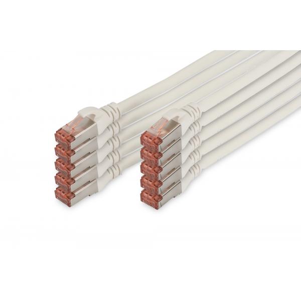 Digitus Cavo patch CAT 6 S/FTP (CAT 6 S-FTP PATCH CABLE CU LSZH - AWG 27/7 LENGTH 3M 10PACK)