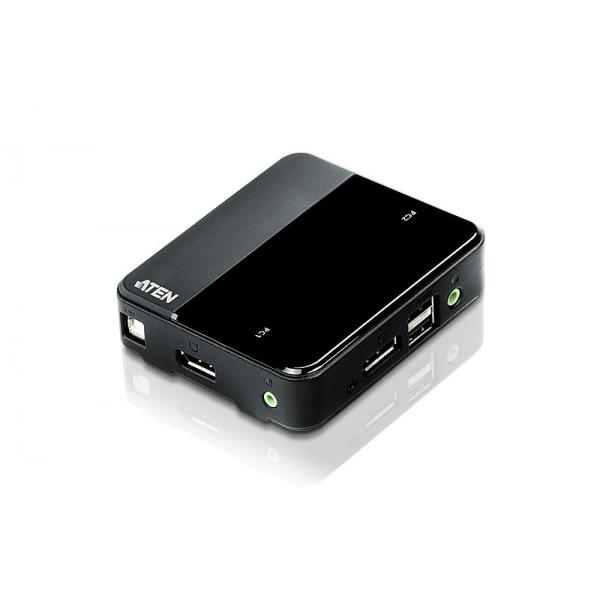 ATEN Switch KVM USB DisplayPort/audio a 2 porte [supporto 4K e cavi inclusi] (ATEN CS782DP - KVM / audio / USB switch - 2 x KVM / audio / USB - 1 local user - desktop)