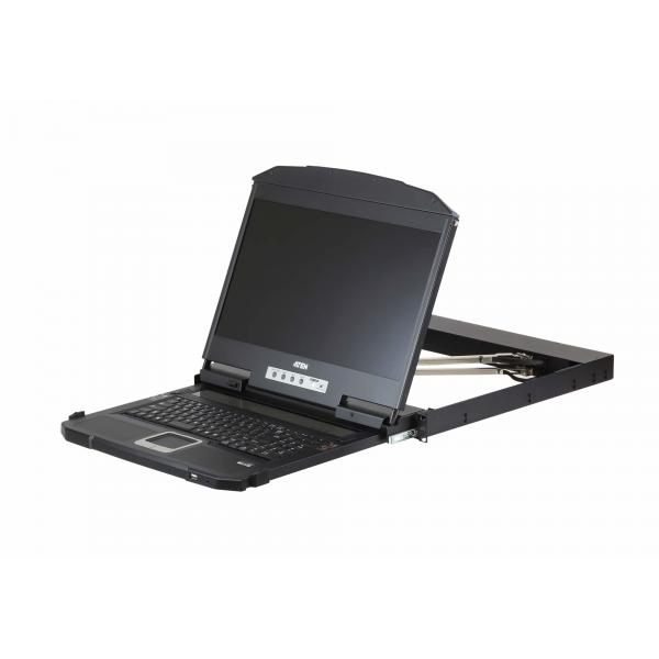 ATEN CL3800NW console a rack 47 cm [18.5] 1920 x 1080 Pixel Metallo, Plastica Nero 1U (ATEN CL3800 - KVM console - USB - 18.5 - rack-mountable - 1920 x 1080 Full HD [1080p] @ 60 Hz - 350 cd/m? - 1000