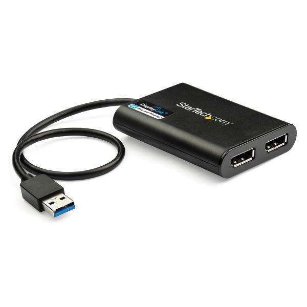 StarTech.com Adattatore USB a due DisplayPort - 4K 60 Hz - USB 3.0 [5 Gbps] (USB TO DUAL DISPLAYPORT ADAPTER - DUAL 4K CONVERTER DONGLE)
