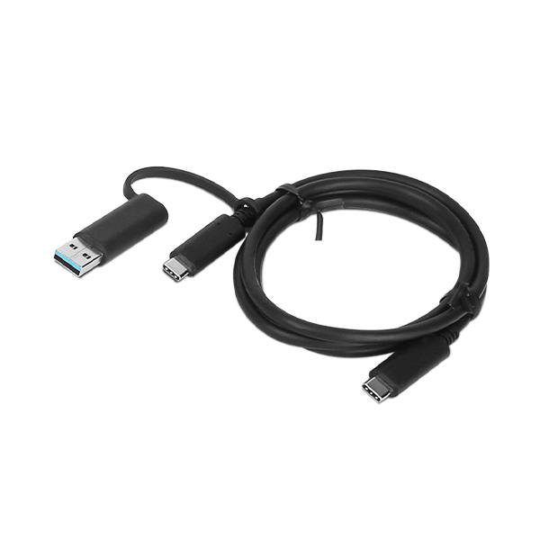 Lenovo 03X7470 cavo USB 1 m USB A/USB C USB C Nero (USB-C Cable W/ Dongle TP - 03X7470, 1 m, USB A/USB C, - USB C, 10000 Mbit/s, Black - Warranty: 3M)