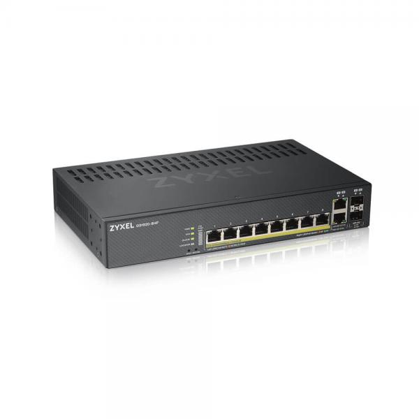 Zyxel GS1920-8HPV2 Gestito Gigabit Ethernet [10/100/1000] Supporto Power over Ethernet [PoE] Nero (Zyxel GS1920-8HPv2 - Switch - intelligente - 8 x 10/100/1000 [PoE+] + 2 x combo Gigabit SFP - deskto