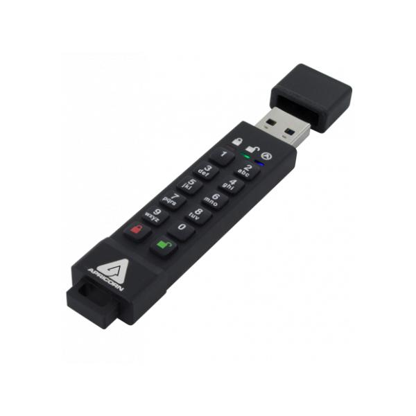 Apricorn 64GB Aegis Secure Key 3z unità flash USB USB tipo A 3.2 Gen 1 [3.1 Gen 1] Nero (64GB Secure USB 3.0 256-bit - **New Retail** - XTS HDWR Encrypted - Warranty: 3M)