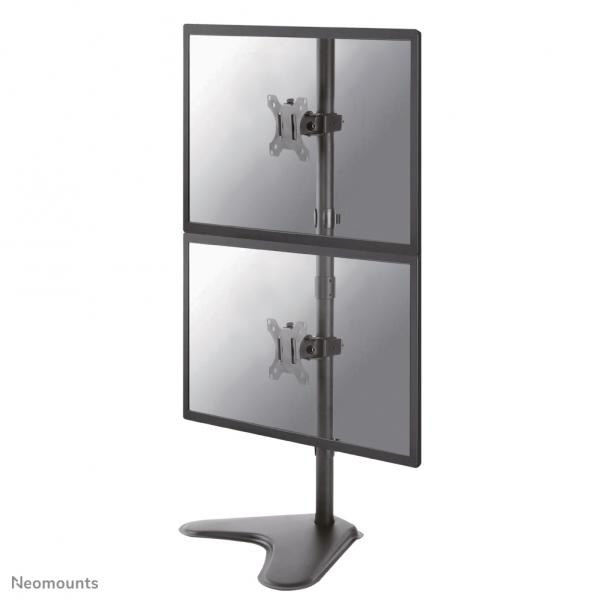 Neomounts FPMA-D550DDVBLACK Supporto per monitor 10-32 - installazione verticale (FPMA-D550DDVBLACK, Dual - Monitor Stand, 10-32, 0-6 - kg/screen, Vertical installation - Black flat screen desk mount