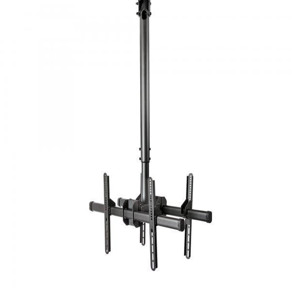 StarTech.com Supporto a Soffitto per due TV - Staffa per 2 Monitor con asta telescopica regolabile - Inclinazione/Rotazione/Orientamento - Staffa VESA per Schermi da 32 a 75 (DUAL TV CEILING MOUNT HA