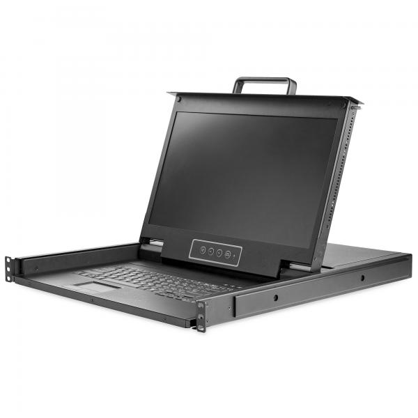 StarTech.com Console KVM per Armadio Rack - Monitor LCD 17 - KVM Switch VGA - Cassetto KVM Montabile a Rack 1U completo con cavi e hardware - Supporto USB + VGA - Tastiera Inglese QWERTY - 50.000 MTB