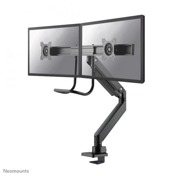 Neomounts NM-D775DXBLACK Braccio per monitor 10-32 - molla a gas - Topfix - 180°-stop (Neomounts NM-D775DX - Mounting kit - full-motion - for 2 LCD displays - black - screen size: 10-32 - clamp mount