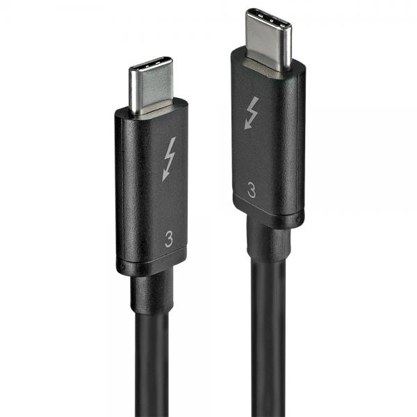Lindy 41555 Cavo Thunderbolt 0,5 m 40 Gbit/s Nero (0.5M THUNDERBOLT 3 KABEL - 4GBPS PASSIV)