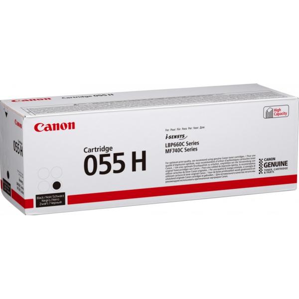 Canon 055H cartuccia toner 1 pz Originale Nero (OEM Canon 055HBK Black High Cap 7600 Original Toner 3020C002)