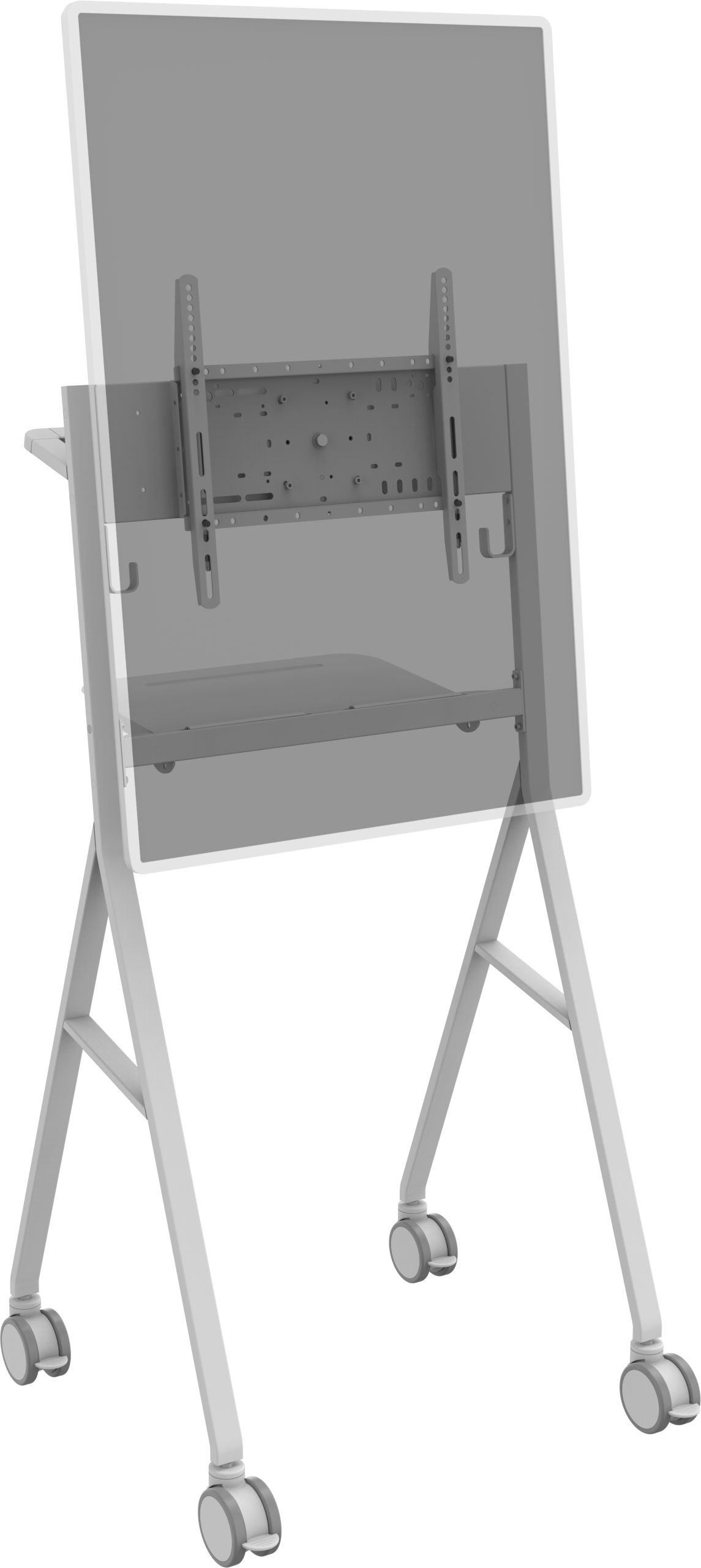 Vision VFM-F10/WH Supporto per display espositivi 139,7 cm [55] Bianco (Display floor stand trolley - fits display 50 to 55 with VESA sizes up to 350 x 350 and 400 x 400 - laptop shelf - cable manage