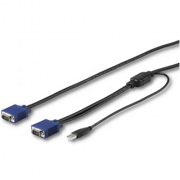 StarTech.com Cavo KVM USB da 4,6m per Console Montabile ad Armadio Rack (15 FT. [4.6 M] USB KVM CABLE - - RACKMOUNT CONSOLE CABLE)