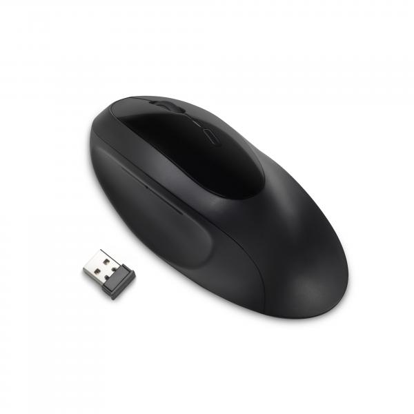 Kensington Mouse Pro Fit Ergo wireless—nero (Kensington Pro Fit Ergo Wireless Mouse - Mouse - ergonomic - 5 buttons - wireless - 2.4 GHz, Bluetooth 4.0 LE - USB wireless receiver - black - retail)