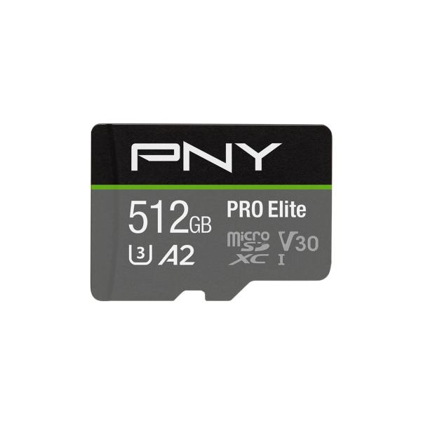 PNY PRO Elite microSDXC 512GB Classe 10 (MICRO-SD ELITE 512GB PRO ELITE,512GB microSDXC, Klasse 10/U3)