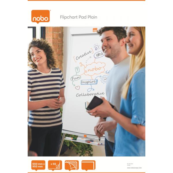 Nobo 1915100 accessorio per lavagna a fogli mobili 50 pz (Nobo 1915100 50 Page 650x960mm Flipchart Pad Pack of 5)
