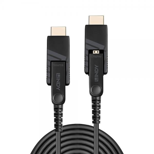 Lindy 38325 cavo HDMI 70 m HDMI tipo D [Micro] Nero (70M FIBRE OPTIC HYBRID - MICRO-HDMI 18G CABLE)