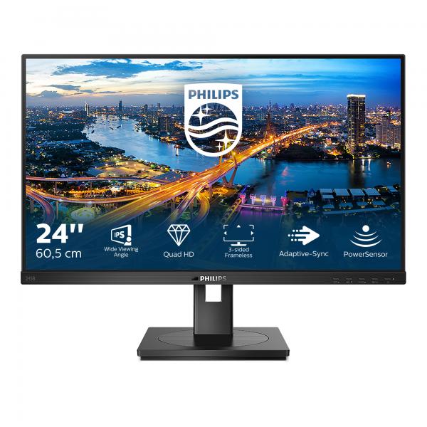 Philips B Line 245B1/00 Monitor PC 60,5 cm [23.8] 2560 x 1440 Pixel Quad HD LED Nero (Philips B Line 245B1 - Monitor a LED - 24 - 2560 x 1440 QHD @ 75 Hz - IPS - 250 cd/m? - 1000:1 - 4 ms - HDMI, DVI