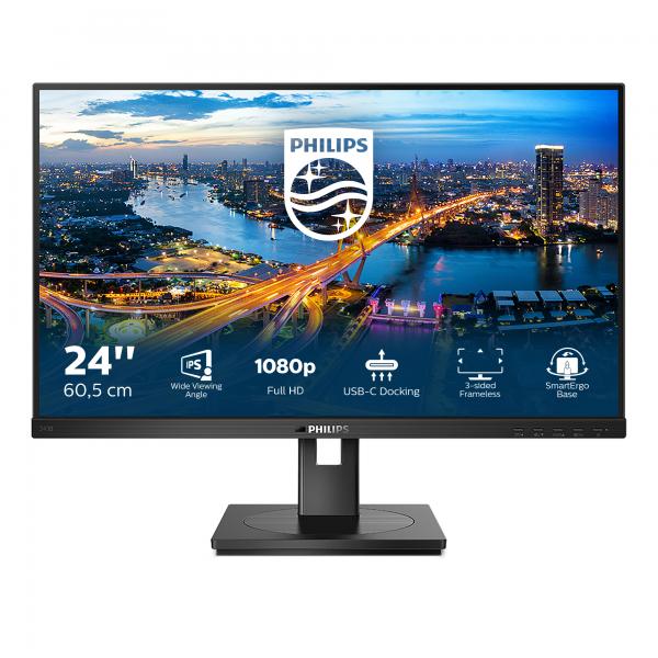 Philips B Line 243B1/00 Monitor PC 60,5 cm [23.8] 1920 x 1080 Pixel Full HD LED Nero (Philips 243B1 - Monitor a LED - 24 [23.8 visualizzabile] - 1920 x 1080 Full HD [1080p] @ 75 Hz - IPS - 250 cd/m?