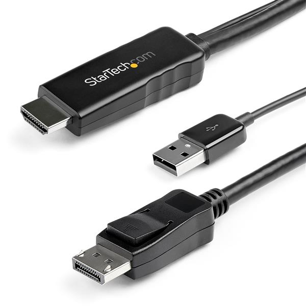 StarTech.com Cavo adattatore HDMI a DisplayPort da 3m - 4K 30Hz (StarTech.com Cavo adattatore HDMI a DisplayPort da 3m alimentato via USB - Convertitore attivo HDMI 1.4 a DP 1.2 - 4K 30Hz [HD2DPMM3M]