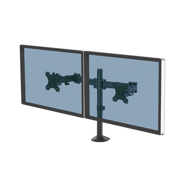 Fellowes Reflex 8502601 Supporti a parete per TV 68,6 cm [27] Scrivania Nero (Reflex Dual Monitor Arm)